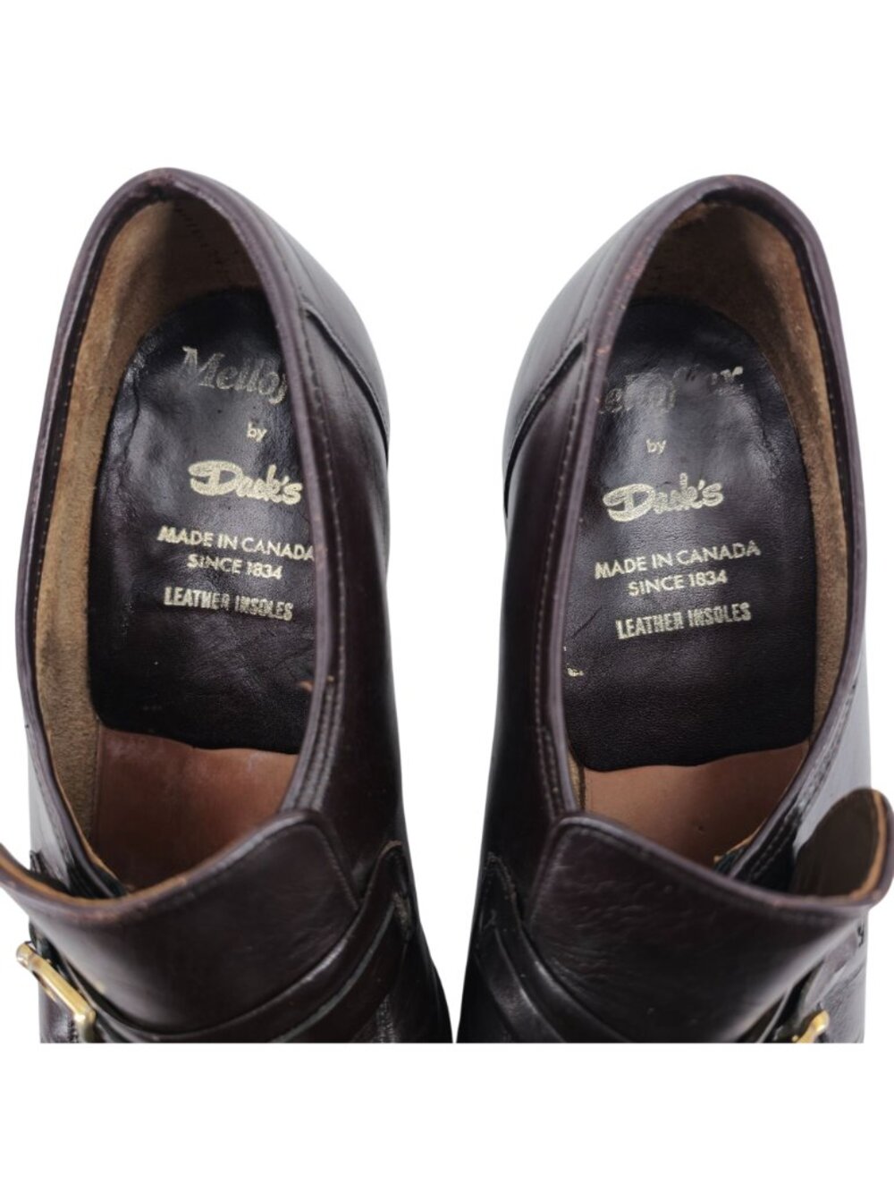 Vintage Melloflex Dacks Mens 9.5 Brown Leather Canada Dress Shoes Bit Loafers - Picture 6 of 10